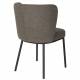 Duo de Chaises Guus Woody Fauteuils de Repas Acier et Tissu Marron Lot de 2 Assises de Table 53x54x77cm