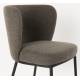 Duo de Chaises Guus Woody Fauteuils de Repas Acier et Tissu Marron Lot de 2 Assises de Table 53x54x77cm