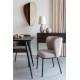 Duo de Chaises Guus Woody Fauteuils de Repas Acier et Tissu Marron Lot de 2 Assises de Table 53x54x77cm