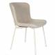 Duo de Chaises Marion Woody Fauteuils de Table Tissu Blanc Cassé et Acier Assises de Repas 50x60,5x79cm
