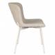 Duo de Chaises Marion Woody Fauteuils de Table Tissu Blanc Cassé et Acier Assises de Repas 50x60,5x79cm