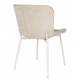 Duo de Chaises Marion Woody Fauteuils de Table Tissu Blanc Cassé et Acier Assises de Repas 50x60,5x79cm
