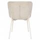 Duo de Chaises Marion Woody Fauteuils de Table Tissu Blanc Cassé et Acier Assises de Repas 50x60,5x79cm
