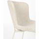Duo de Chaises Marion Woody Fauteuils de Table Tissu Blanc Cassé et Acier Assises de Repas 50x60,5x79cm