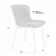 Duo de Chaises Marion Woody Fauteuils de Table Tissu Blanc Cassé et Acier Assises de Repas 50x60,5x79cm
