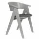 Fauteuil Ndsm Zuiver Assise Design Bois et Tissu à Bouclette Gris Chaise Tendance 54x59x79cm