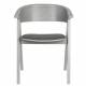 Fauteuil Ndsm Zuiver Assise Design Bois et Tissu à Bouclette Gris Chaise Tendance 54x59x79cm