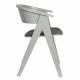 Fauteuil Ndsm Zuiver Assise Design Bois et Tissu à Bouclette Gris Chaise Tendance 54x59x79cm
