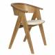 Assise Design Ndsm Zuiver Fauteuil Bois de Chêne et Tissu à Bouclette Blanc Chaise Tendance 54x59x79cm