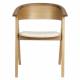 Assise Design Ndsm Zuiver Fauteuil Bois de Chêne et Tissu à Bouclette Blanc Chaise Tendance 54x59x79cm