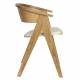 Assise Design Ndsm Zuiver Fauteuil Bois de Chêne et Tissu à Bouclette Blanc Chaise Tendance 54x59x79cm
