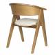 Assise Design Ndsm Zuiver Fauteuil Bois de Chêne et Tissu à Bouclette Blanc Chaise Tendance 54x59x79cm