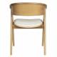 Assise Design Ndsm Zuiver Fauteuil Bois de Chêne et Tissu à Bouclette Blanc Chaise Tendance 54x59x79cm
