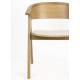 Assise Design Ndsm Zuiver Fauteuil Bois de Chêne et Tissu à Bouclette Blanc Chaise Tendance 54x59x79cm