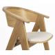 Assise Design Ndsm Zuiver Fauteuil Bois de Chêne et Tissu à Bouclette Blanc Chaise Tendance 54x59x79cm
