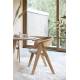 Assise Design Ndsm Zuiver Fauteuil Bois de Chêne et Tissu à Bouclette Blanc Chaise Tendance 54x59x79cm
