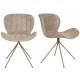 Lot de 2 Chaises Design OMG Soft Zuiver Beige en Tissu 51x59x79cm