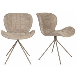 Lot de 2 Chaises Design OMG Soft Zuiver Beige en Tissu 51x59x79cm