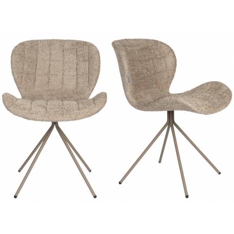 Lot de 2 Chaises Design OMG Soft Zuiver Beige en Tissu 51x59x79cm