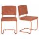 Lot de 2 Chaises Ridge Kink Soft Zuiver Sièges Assises de Table Total Look Terracotta 48x50x85cm