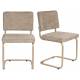 Lot de 2 Chaises Ridge Soft Zuiver Sièges Assises de Table Total Look Beige 48x50x85cm