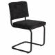 Lot de 2 Chaises Ridge Soft Black Zuiver Sièges Assises de Table Total Look Noir 48x50x85cm