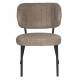 Lot de 2 Chaises Sanne Woody Duo de Fauteuils Acier Noir et Tissu Marron Assises 56x64x64cm