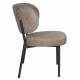 Lot de 2 Chaises Sanne Woody Duo de Fauteuils Acier Noir et Tissu Marron Assises 56x64x64cm