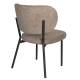 Lot de 2 Chaises Sanne Woody Duo de Fauteuils Acier Noir et Tissu Marron Assises 56x64x64cm