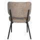 Lot de 2 Chaises Sanne Woody Duo de Fauteuils Acier Noir et Tissu Marron Assises 56x64x64cm