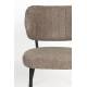 Lot de 2 Chaises Sanne Woody Duo de Fauteuils Acier Noir et Tissu Marron Assises 56x64x64cm