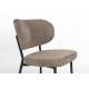Lot de 2 Chaises Sanne Woody Duo de Fauteuils Acier Noir et Tissu Marron Assises 56x64x64cm