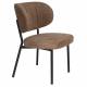 Lot de 2 Chaises Sanne Woody Duo de Fauteuils Acier Noir et Tissu Orange Assises 56x64x64cm