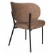 Lot de 2 Chaises Sanne Woody Duo de Fauteuils Acier Noir et Tissu Orange Assises 56x64x64cm