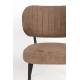 Lot de 2 Chaises Sanne Woody Duo de Fauteuils Acier Noir et Tissu Orange Assises 56x64x64cm
