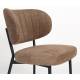Lot de 2 Chaises Sanne Woody Duo de Fauteuils Acier Noir et Tissu Orange Assises 56x64x64cm