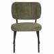 Duo d’Assises de Repas Sanne Woody Lot de 2 Fauteuils Acier Noir et Tissu Vert Chaise 56x64x64cm