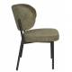 Duo d’Assises de Repas Sanne Woody Lot de 2 Fauteuils Acier Noir et Tissu Vert Chaise 56x64x64cm