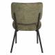 Duo d’Assises de Repas Sanne Woody Lot de 2 Fauteuils Acier Noir et Tissu Vert Chaise 56x64x64cm