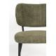 Duo d’Assises de Repas Sanne Woody Lot de 2 Fauteuils Acier Noir et Tissu Vert Chaise 56x64x64cm