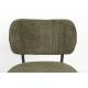 Duo d’Assises de Repas Sanne Woody Lot de 2 Fauteuils Acier Noir et Tissu Vert Chaise 56x64x64cm