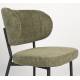 Duo d’Assises de Repas Sanne Woody Lot de 2 Fauteuils Acier Noir et Tissu Vert Chaise 56x64x64cm