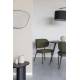 Duo d’Assises de Repas Sanne Woody Lot de 2 Fauteuils Acier Noir et Tissu Vert Chaise 56x64x64cm