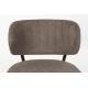Fauteuil Sanne Woody Siège de Salon Acier Noir et Tissu Marron Assise Basse 62x72x76cm