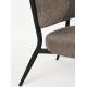Fauteuil Sanne Woody Siège de Salon Acier Noir et Tissu Marron Assise Basse 62x72x76cm