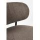 Fauteuil Sanne Woody Siège de Salon Acier Noir et Tissu Marron Assise Basse 62x72x76cm