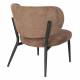 Fauteuil de Salon Sanne Woody Siège Acier Noir et Tissu Orange Assise Basse 62x72x76cm