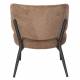 Fauteuil de Salon Sanne Woody Siège Acier Noir et Tissu Orange Assise Basse 62x72x76cm