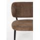 Fauteuil de Salon Sanne Woody Siège Acier Noir et Tissu Orange Assise Basse 62x72x76cm