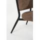 Fauteuil de Salon Sanne Woody Siège Acier Noir et Tissu Orange Assise Basse 62x72x76cm
